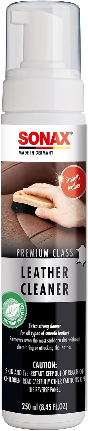 SONAX Premium Class Leather Cleaner | Powerful Foaming Formula for Deep Cleaning Smooth & Perforated Leather | Removes Stubborn Dirt