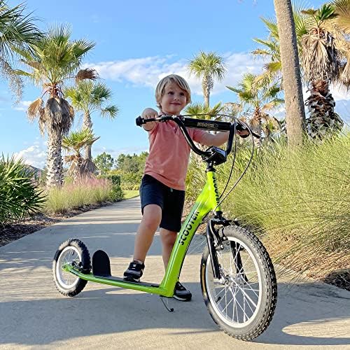 Aosom Youth Scooter Kids 5+ Adjustable Handlebar 16" Front 12" Rear
