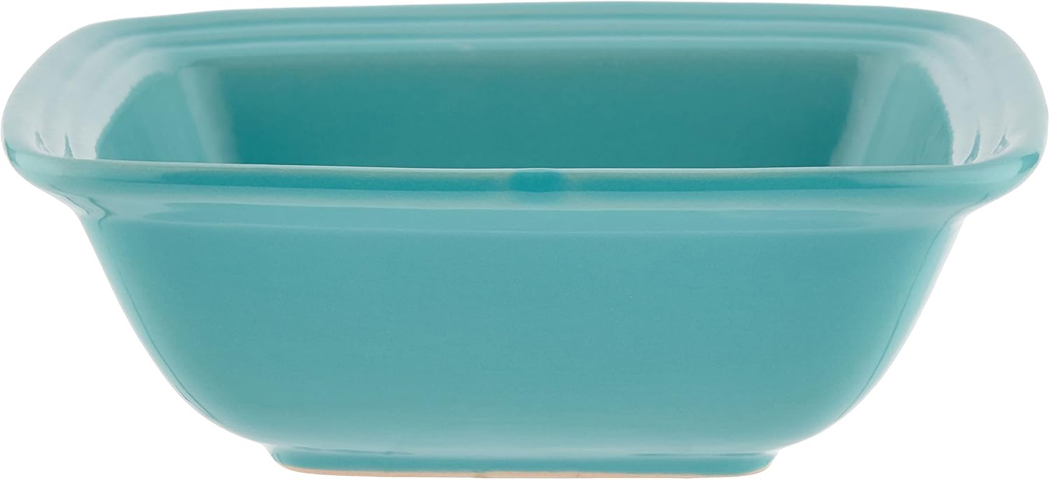 American Atelier Madelyn Square Dinnerware Set, 16-Piece, Turquoise Green