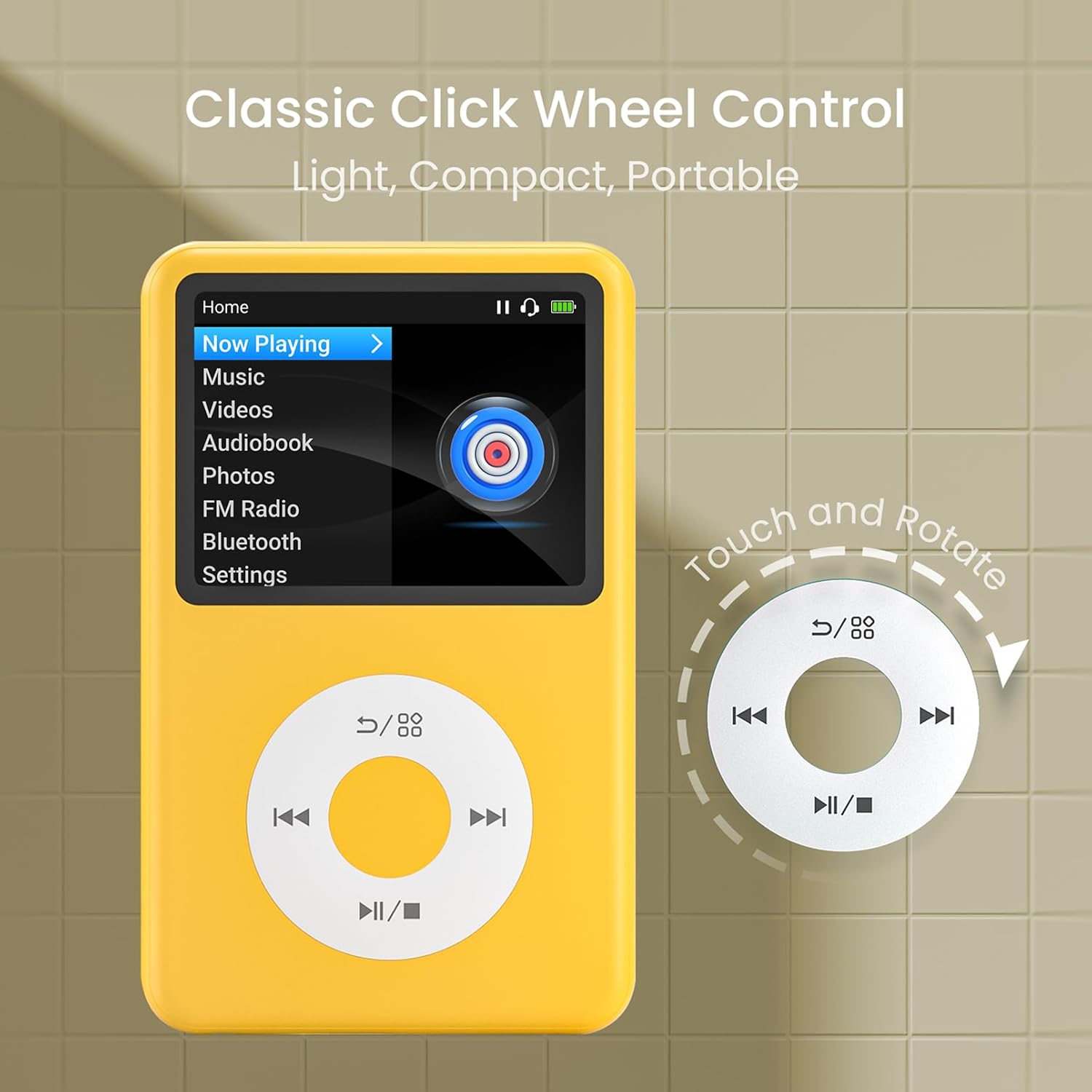 MP3 Player with Bluetooth 128GB Portable Music Digital Players Supports Playlist Audiobook Video Nice Gadget for Kids Black