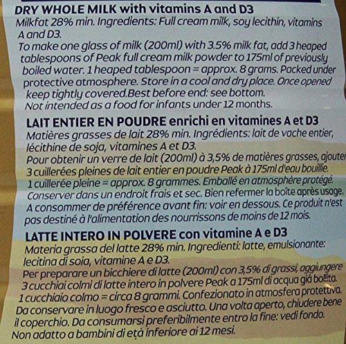 Peak Dry Whole Milk, Rich & Creamy, 2500g