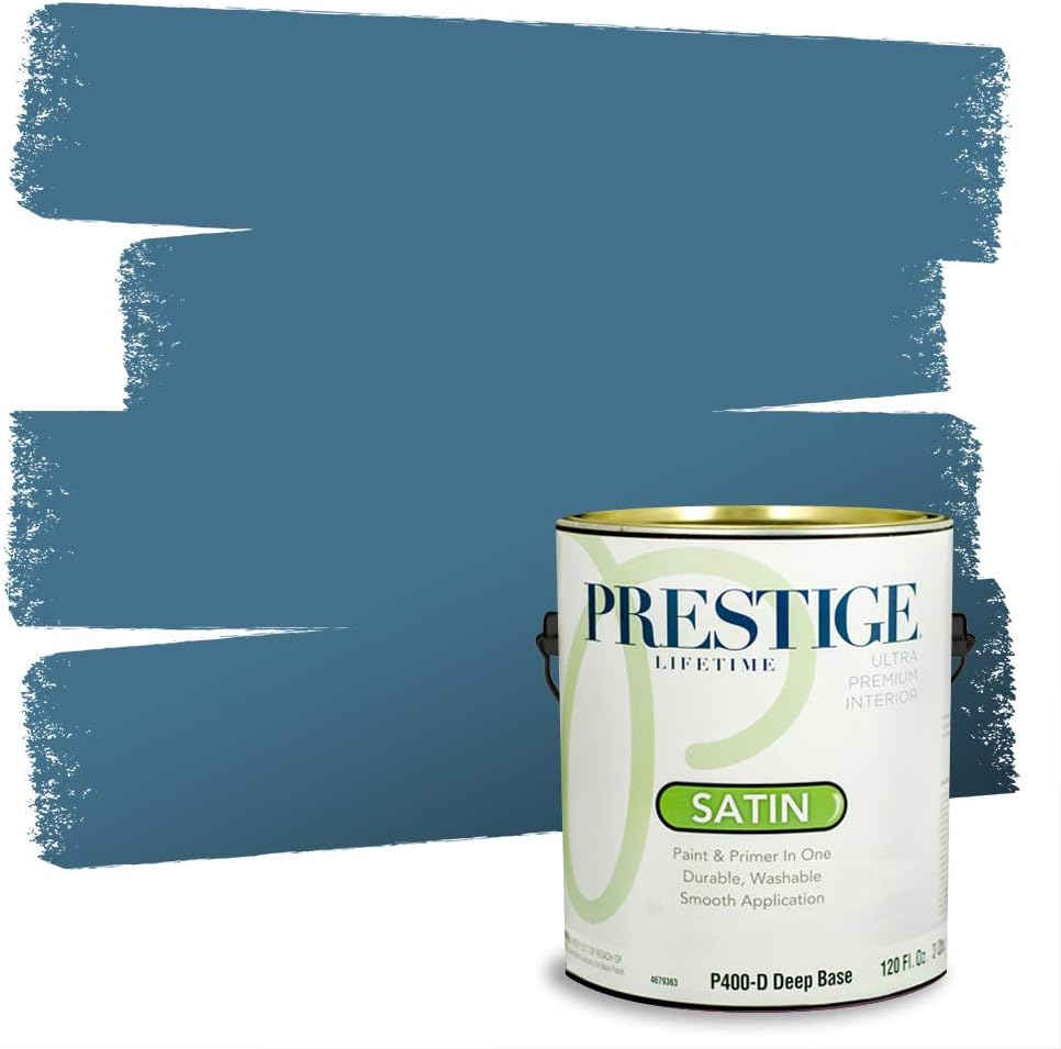 Prestige Paints E400-P-SW6506 Exterior Paint and Primer in One, 1-Gallon, Satin, Comparable Match of Sherwin Williams Vast, 1 Gallon, SW45-Vast Sky