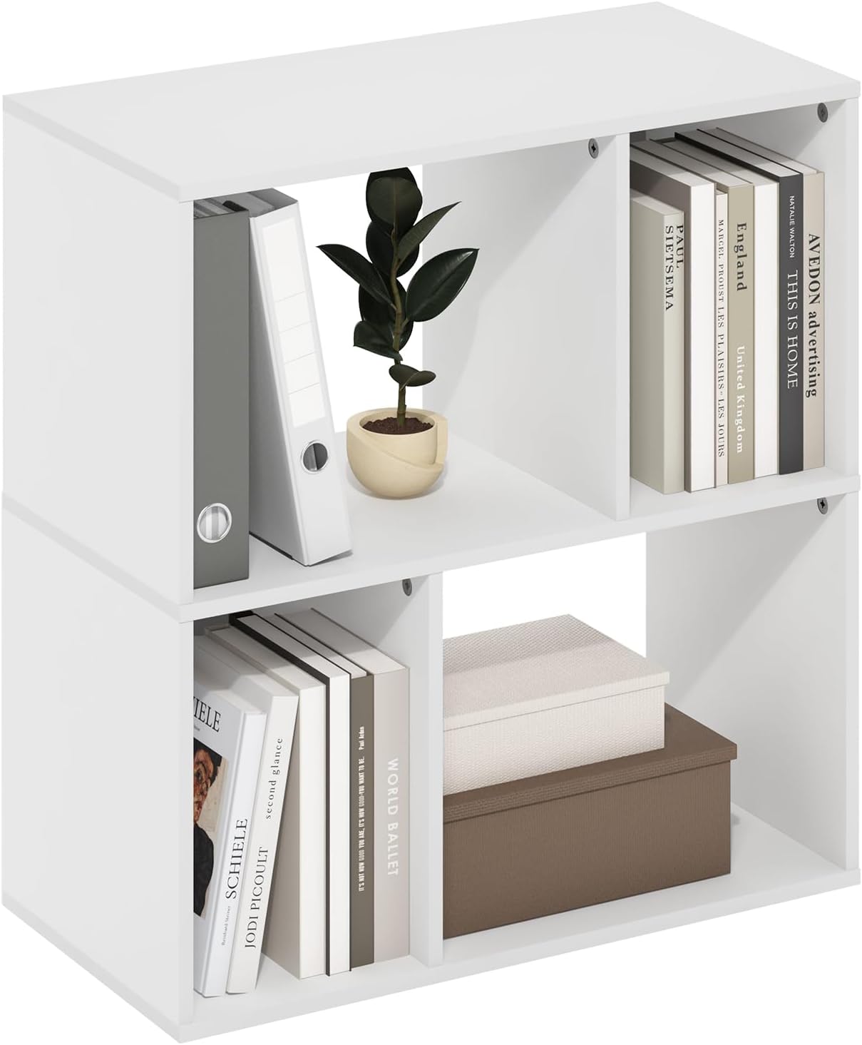 Furinno LUDER Book Shelf, 6-Tier Tall Modern Bookshelf, Bookcase with Open Shelves, 9.3 x 12 x 71, for Living Room, Bedroom, Home Office, White