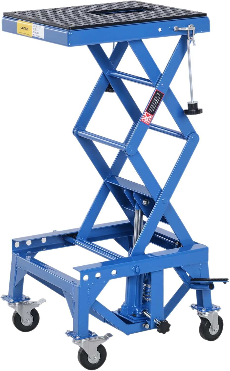 DURHAND 300 lbs Hydraulic Motorcycle Scissor Jack Lift Foot Step Wheels | for Small Dirt Bikes
