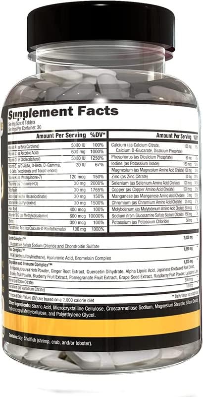 CONTROLLED LABS Orange Triad, Multivitamin/Joint/Digestion/Immune, 45 Serv | Daily Supplement, Vitamin A, B6, B12, C, D, Iron Free Sports Vitamin, Supports Joints, Digestion, Immune Function, Magnesium