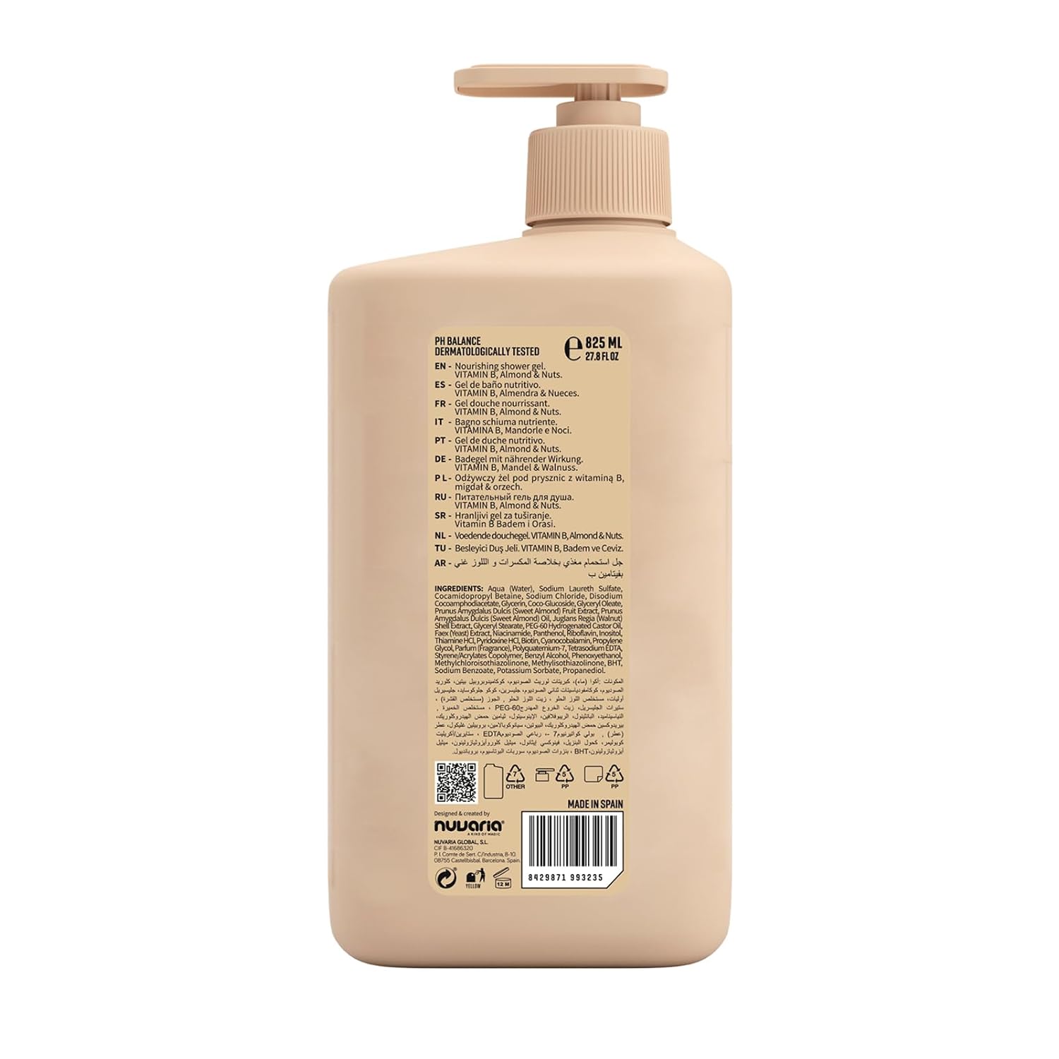 Dicora Urban Fit Shower Gel - Women and Mens Body Wash for All-Day Hydration - Prevents Premature Aging with Vitamin C - Citrus and Peach - 25.4 oz
