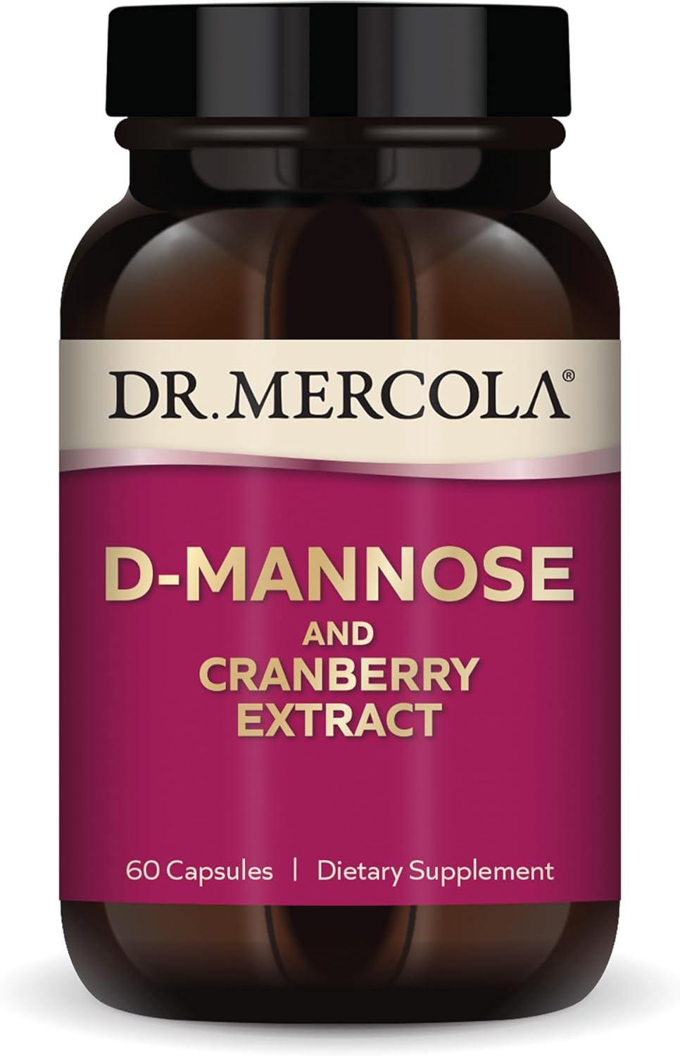 Dr. Mercola D-Mannose and Cranberry Extract, 1, 000 mg D-Mannose & 400 mg Cranberry per Serving, Urinary Tract Health Supplement, Non-GMO, Gluten-Free