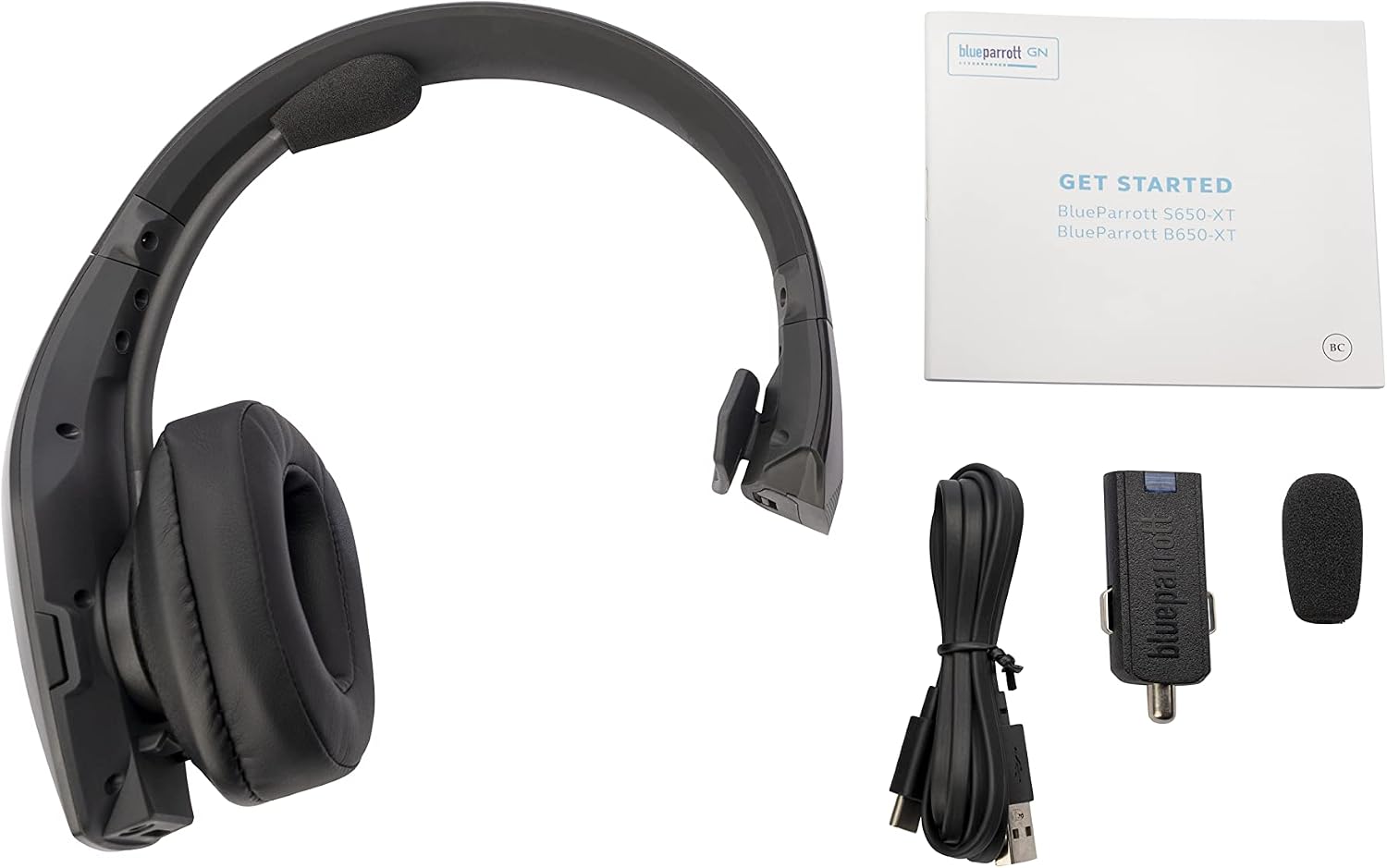BlueParrott B550-XT Bluetooth Headset | 96% noise canceling headset for truck drivers; voice control, IP54-rated, 24 hr talk time