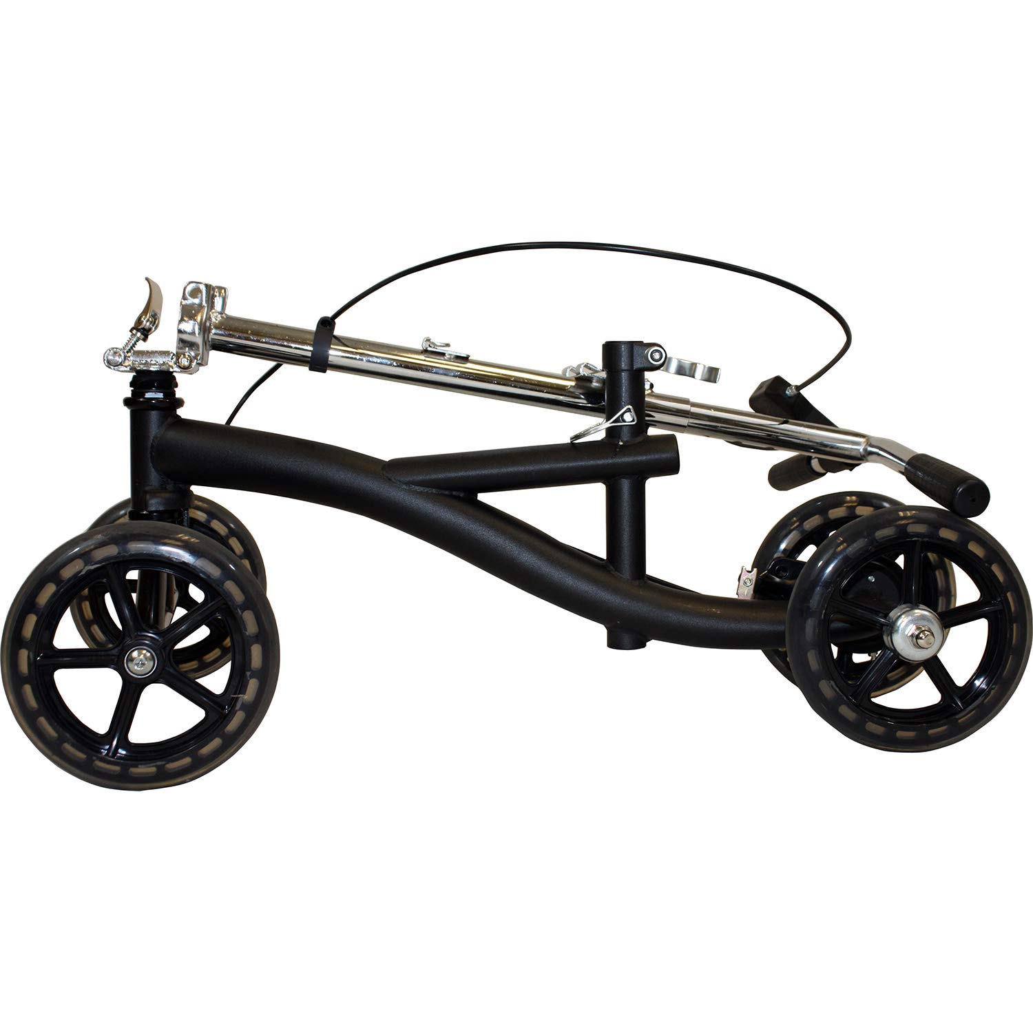 Roscoe Medical Knee Scooter for Adults for Foot Surgery, Foldable & Adjustable Knee Walker for Broken Foot & Leg Injuries, Crutch Alternative, Knee Rover, Dual Pad, (Up to 350lbs, 8' Wheels), Black