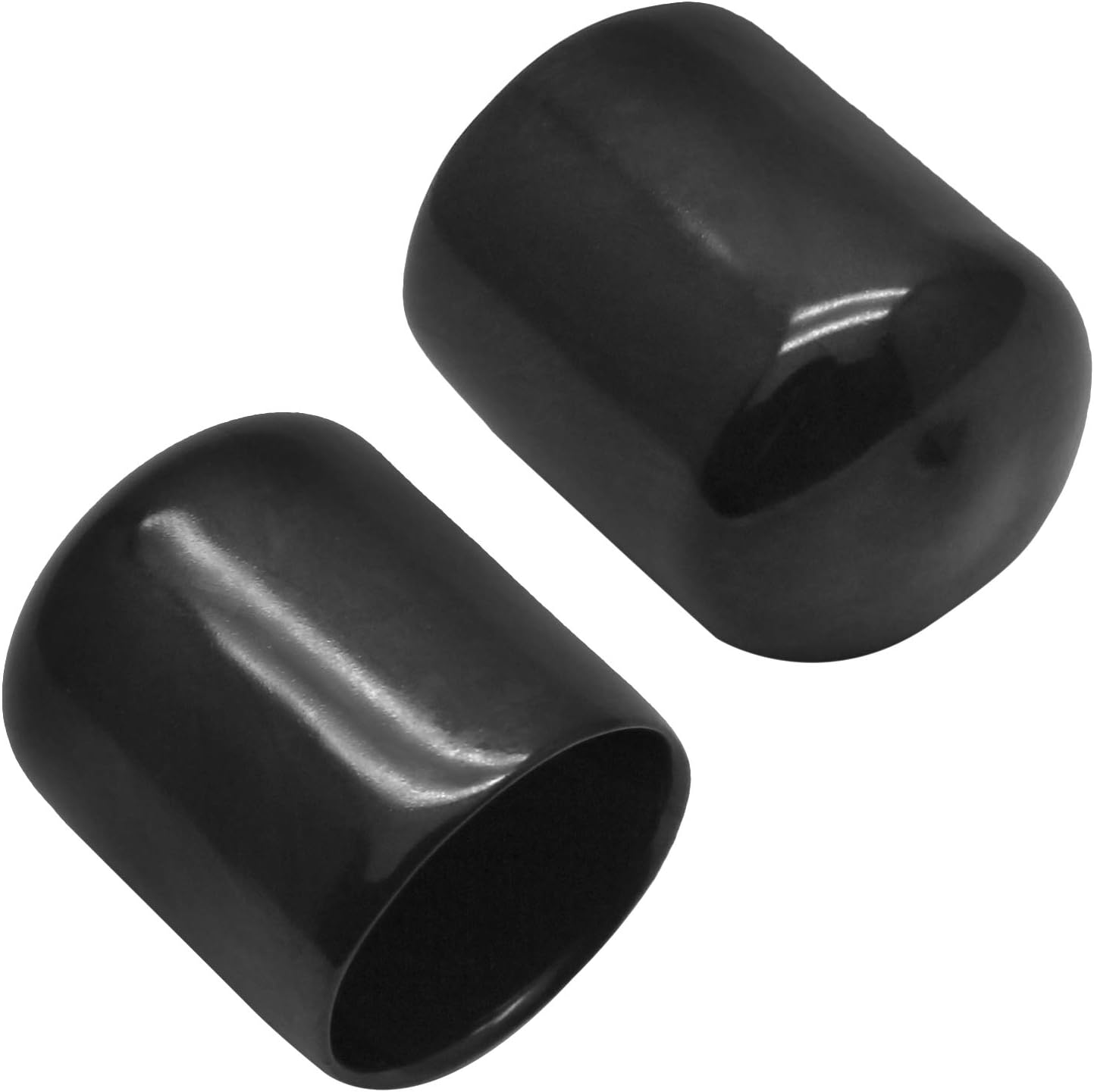 Bonsicoky 12Pcs Round Rubber End Caps 5/8" (16mm) ID, Black