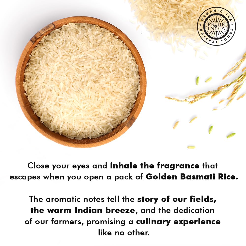 Pride Of India - Extra Long Indian Basmati Rice - Naturally Aged Aromatic Grain, 1.5 Pound Jar