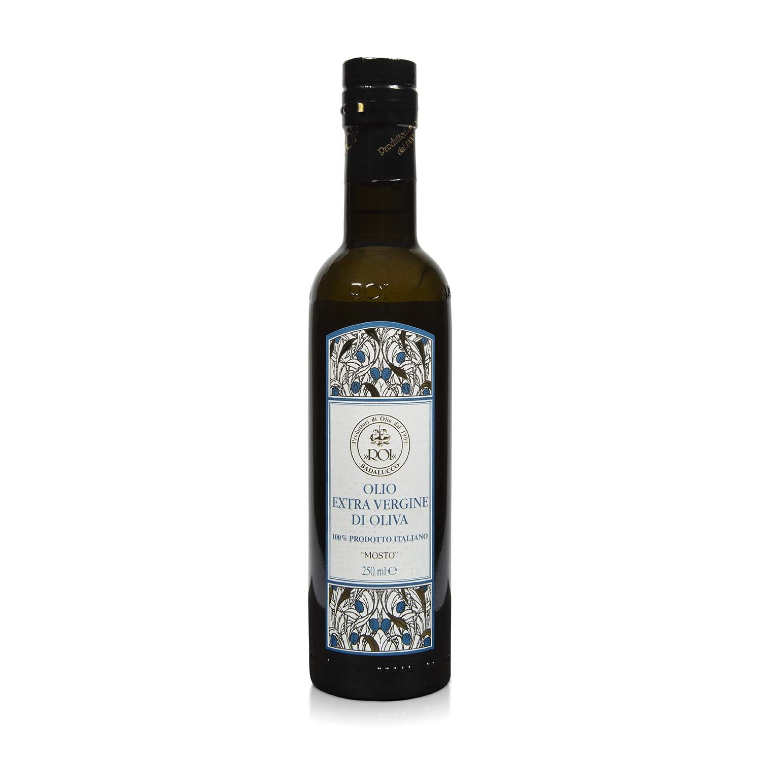 ROI Premium Ligurian Italian Extra Virgin Olive Oil First Cold Pressed - Gourmet Mosto Olive Oil Imported from Italy, High in Polyphenols, 17 fl oz (500 ml)