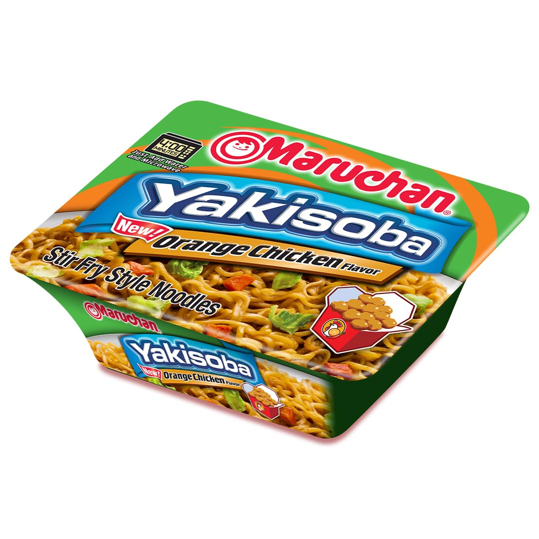 Maruchan Yakisoba, Spicy Chicken Flavor – Stir-Fried Japanese Instant Ramen Noodles, High Protein Microwavable Meal – 4.11 Oz. (8 Pack)
