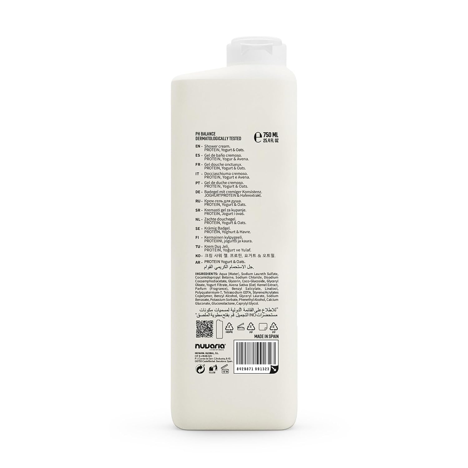 Dicora Urban Fit Shower Gel - Women and Mens Body Wash for All-Day Hydration - Prevents Premature Aging with Vitamin C - Citrus and Peach - 25.4 oz