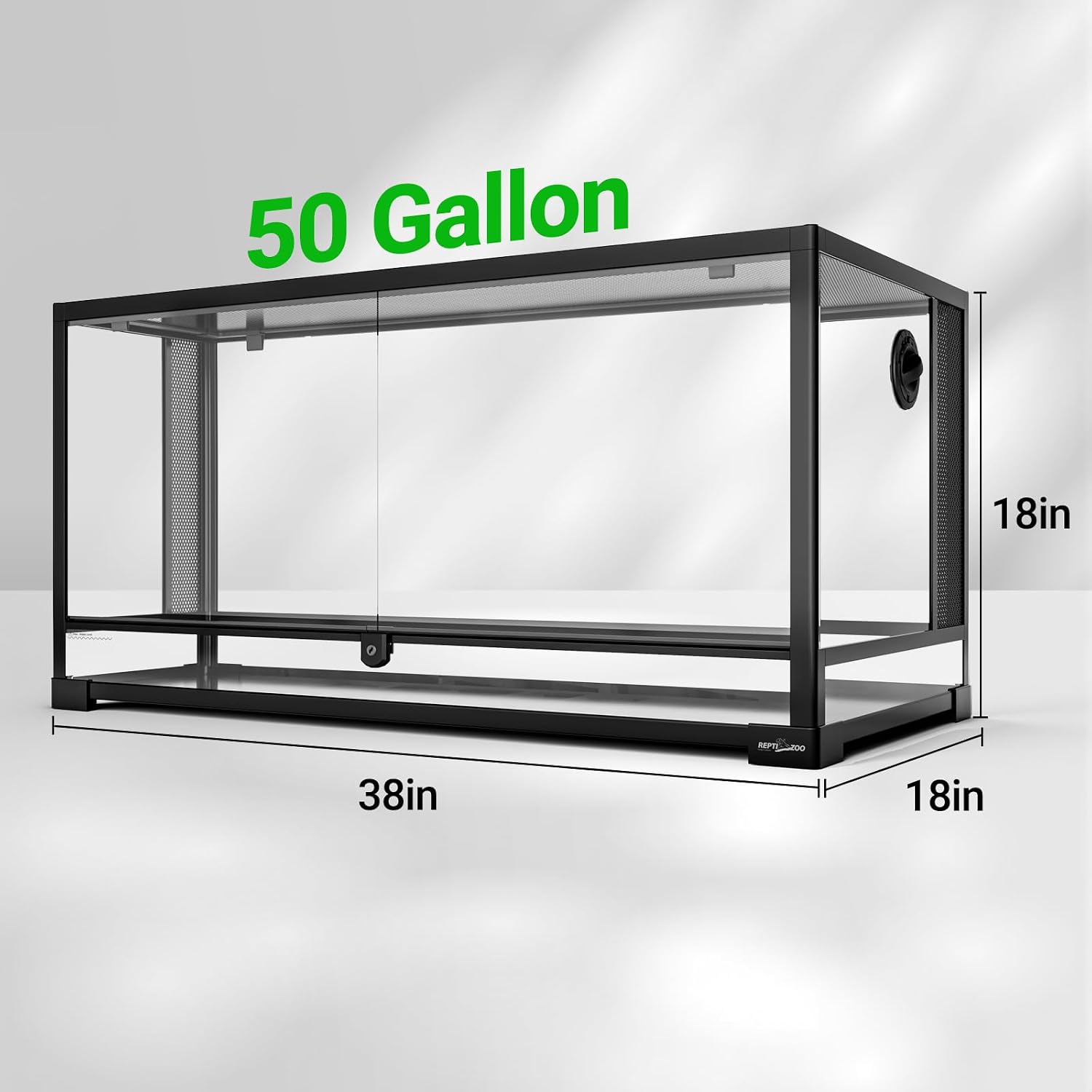 REPTI ZOO 85 Gallon Large Reptile Tank, Wide & Tall Tempered Glass Large Reptile Terrarium 47.2" x 17.7"x 23.6" for Tortoise Snake