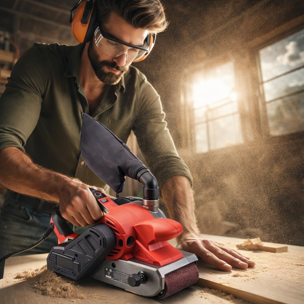 Fits BAUER 10 Amp 4 in x 24 in Variable Speed Belt Sander - 6 Speed, Powerful 1600 FPM for Fast Stock Removal, Shaping & Finishing