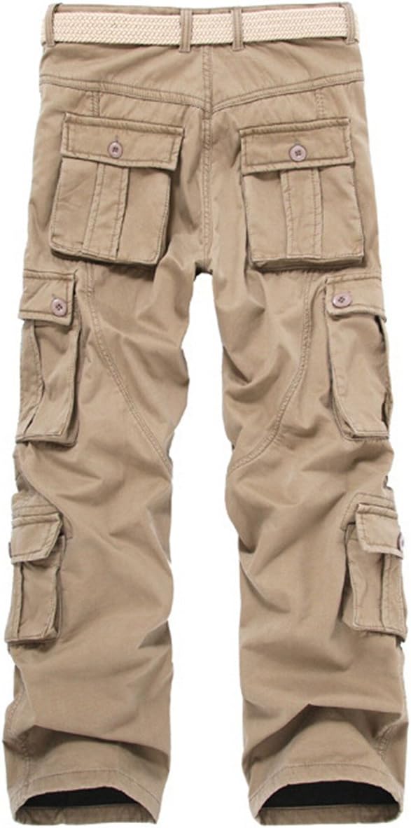 Men's Winter Fleece Lined Military Cargo Pants Casual Outdoor Pants