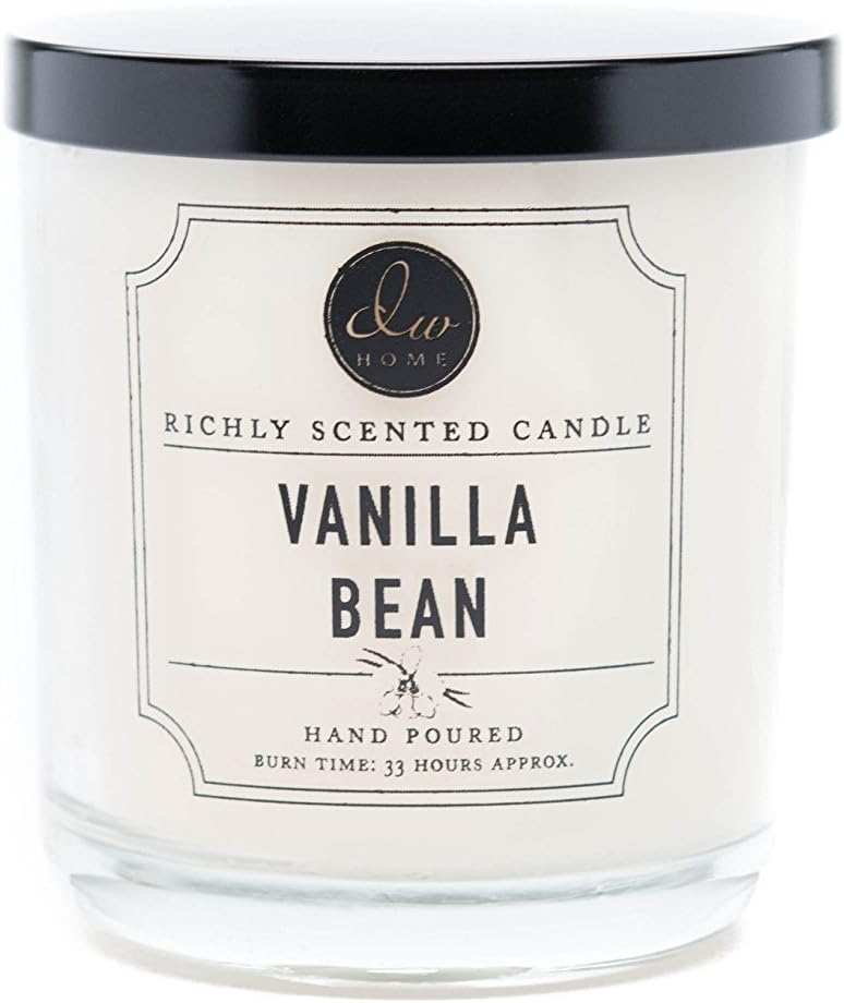 DW Home Vanilla Bean Scented Candle for Home, 9 oz, Medium Single Wick Candle Jar, Up to 33H Burn Time, Luxury Scented Candle for Relaxation, Gifting