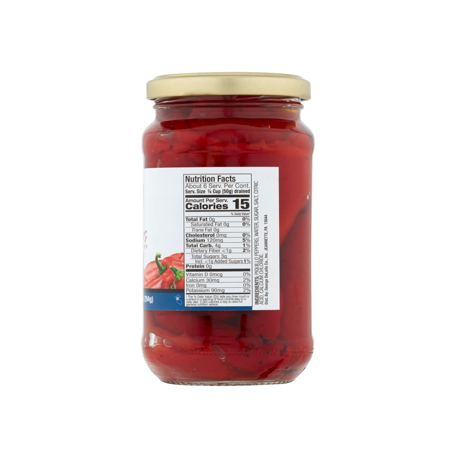 DeLallo Roasted Piquillo Peppers, 12 oz. Jar, (12 Pack), All Natural, Gluten Free, Ready-To-Use, Vegan, Kosher, Sweet Smoky Flavor Red Peppers