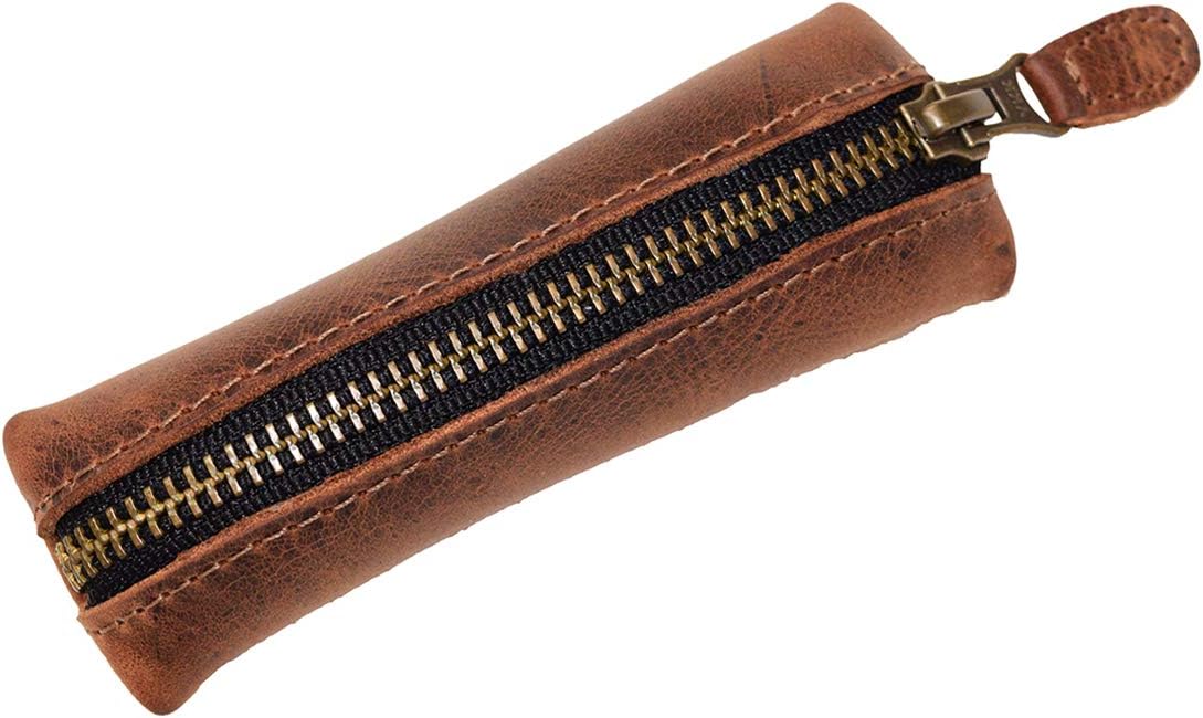 Hide & Drink, Long Coin Case, Cash Holder, Rustic Case for Pennies, Vintage Zippered Pouch, Travel Accessory, Full Grain Leather, Handmade