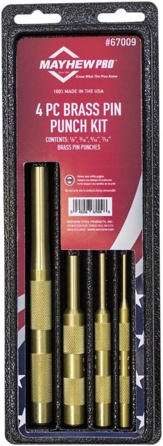 Mayhew Tools 67008 Brass Pin Punch, 12-Piece Set