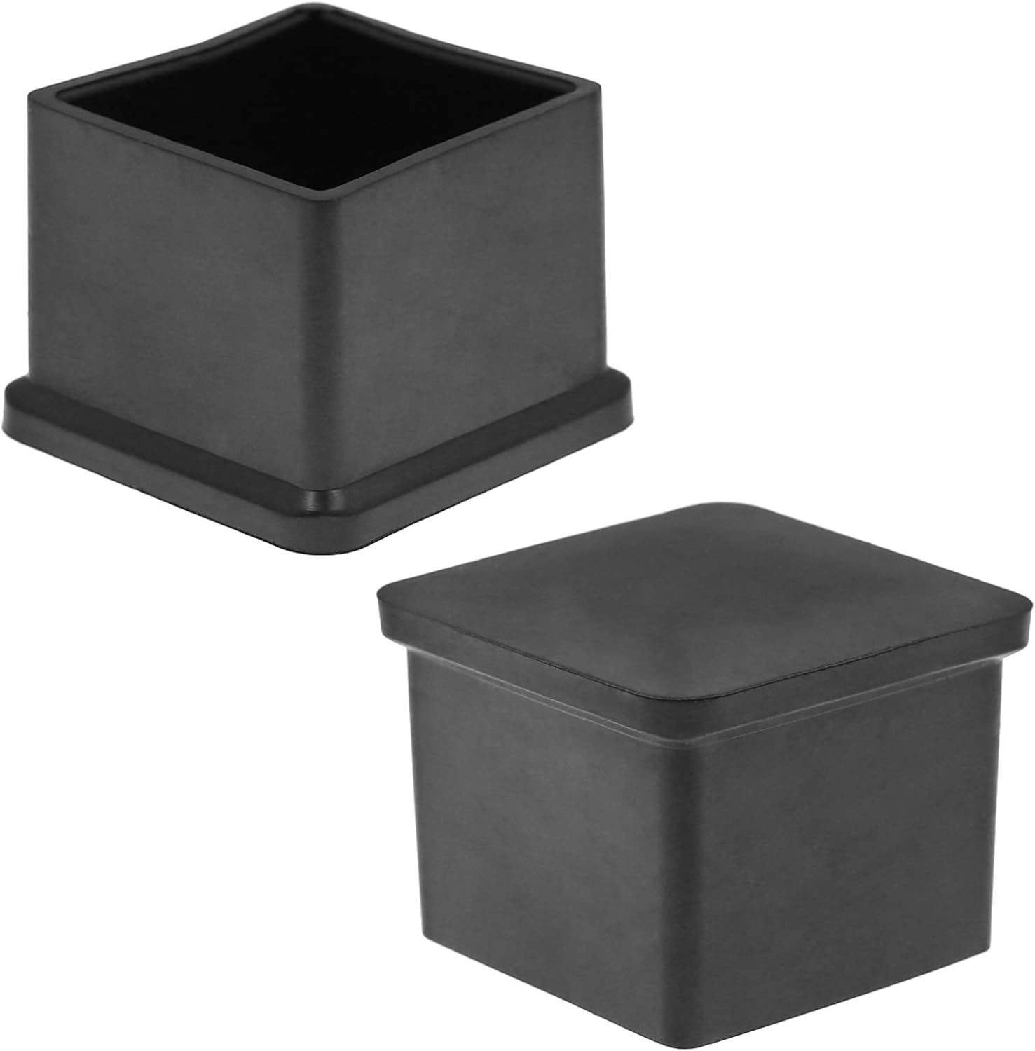Bonsicoky 20Pcs Rectangle Rubber Furniture Leg Caps (3/4" x 1-1/2"), Vinyl Flexible Chair Leg Floor Protectors for Patio Indoor Chair Table Bed