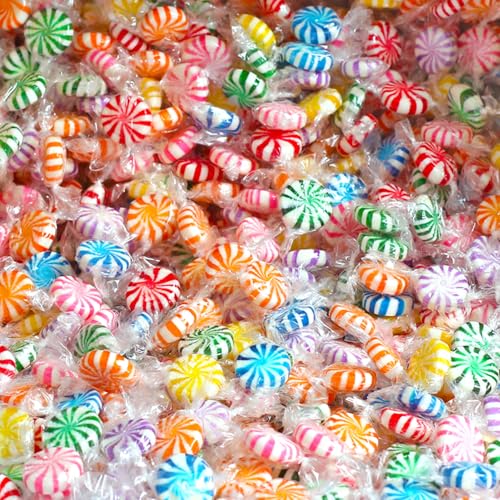 Assorted Fruit Balls Hard Candy, 4 lb Sour Variety, Office Candies | Approx. 520 Pcs, orange, lemon, grape, green apple and cherry sweets for offices, desks, classrooms