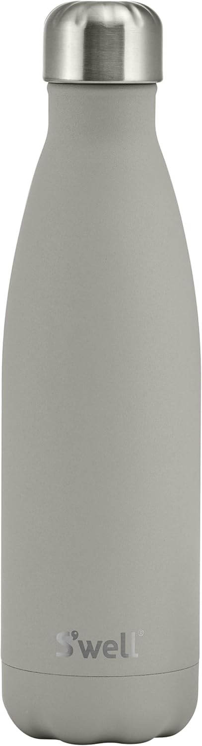 S'well Stainless Steel Water Bottle, 17oz, Blue Suede, Triple-Layered Vacuum Insulated Containers Keeps Drinks Cold for 36 Hours and Hot for 18, BPA Free, Perfect for On the Go