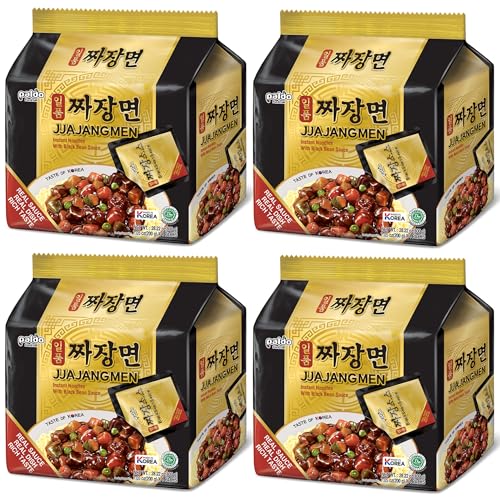 Paldo Fun & Yum Ilpoom Jjajangmen Chajang Noodle Traditional Brothless Chajang Ramen 7.05oz (Pack of 4)