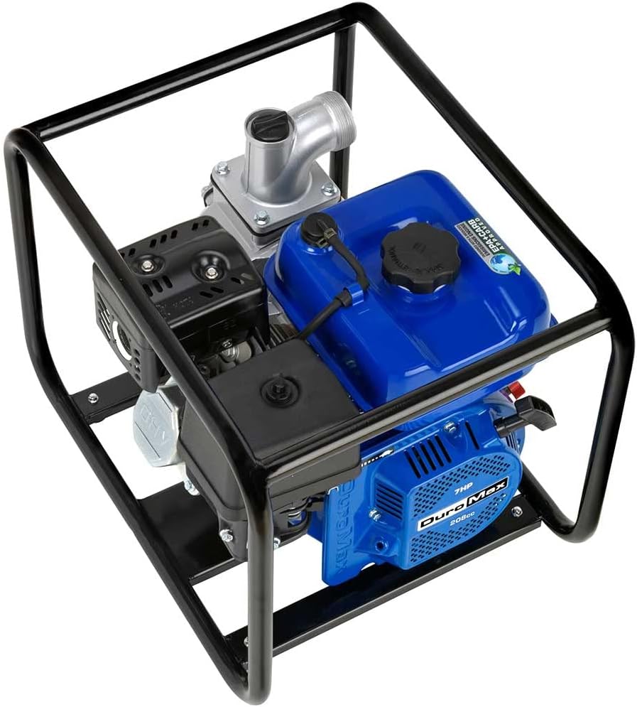 DuroMax XP652WP 208cc 158-Gpm 3600-Rpm 2-Inch Gasoline Engine Portable Water Pump, 50 State Approved, XP652WP, Blue