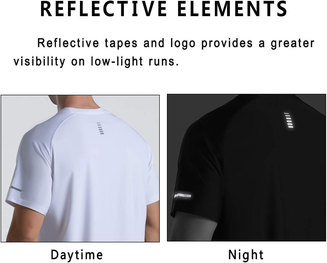 THE GYM PEOPLE Men's Cooling Running Shirts Ice Silk UPF 50+ Workout Tshirt