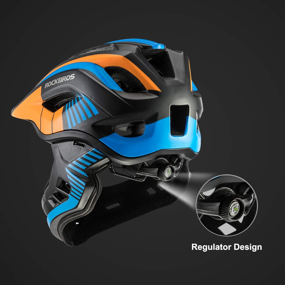 ROCKBROS Kids Full Face Bike Helmet Lightweight Detachable MTB Helmet