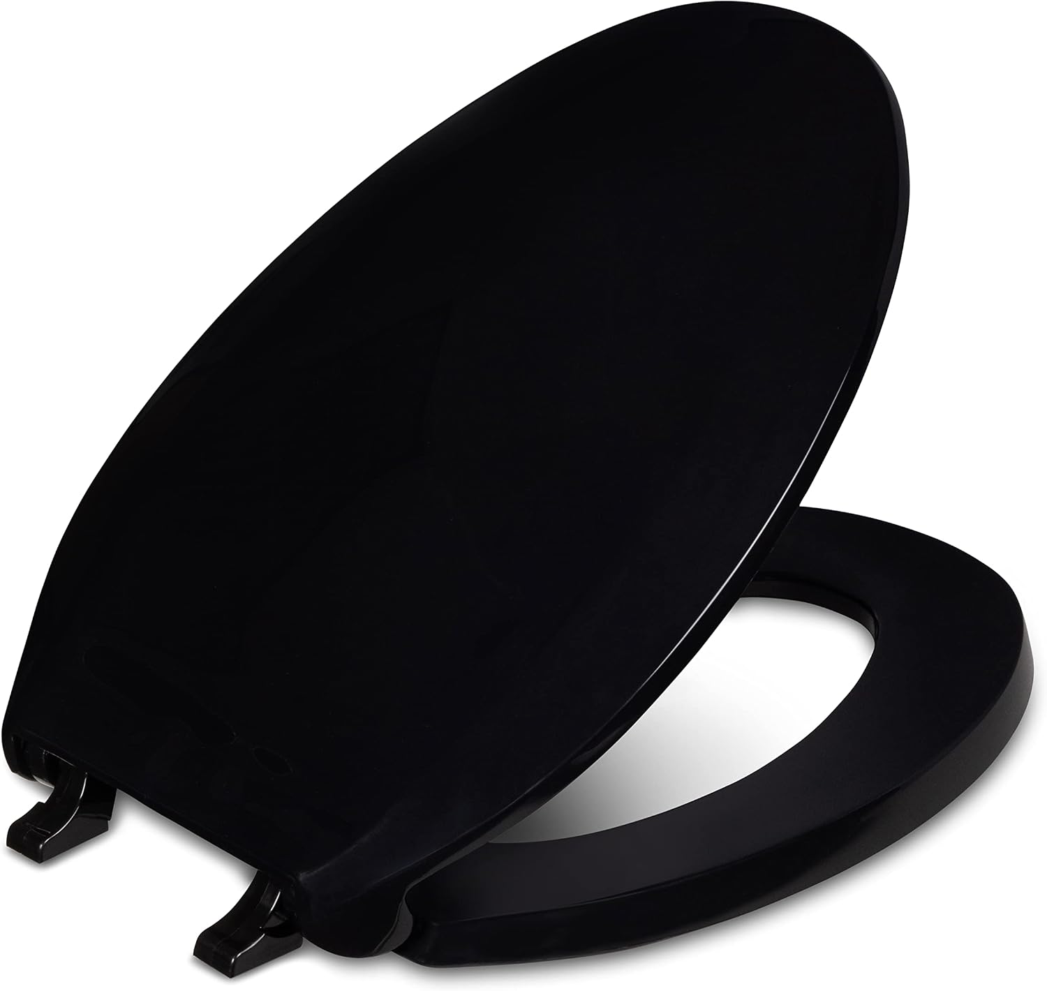 Centoco Toilet Seat Elongated, Commercial, Heavy Duty, SS Hardware, Black | Heavy Duty Hinge, Closed Front, Cover, Plastic, Stainless Steel Hardware, Made in the USA, ‎DS800STS-407