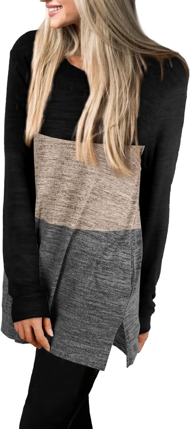 XIEERDUO Womens Casual Sweatshirts Long Sleeve Shirts Oversized With Pocket Tunic Tops S-3XL