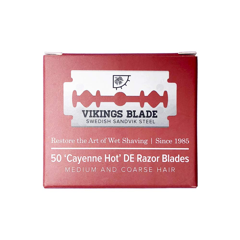 VIKINGS BLADE Double Edge Safety Razor Blades, 50x Blades, Swedish Steel + Platinum Coated, Replacement Razor Blades & Refills (Mild & Gentle)