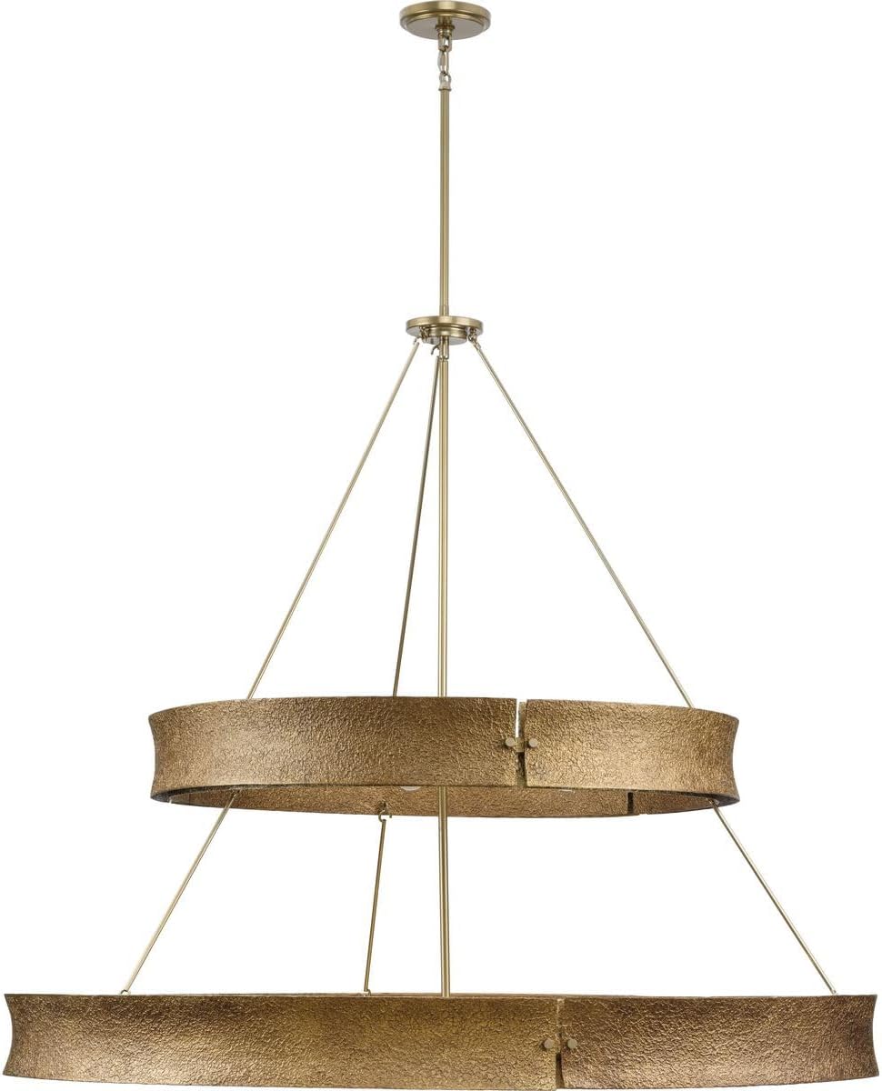 Progress Lighting Lusail 48 in. 13-Light Modern Organic Soft Gold Chandelier with Foundry Gold