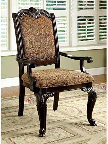 Furniture of America Ferrara 7-Piece Elegant Dining Set, Brown Cherry