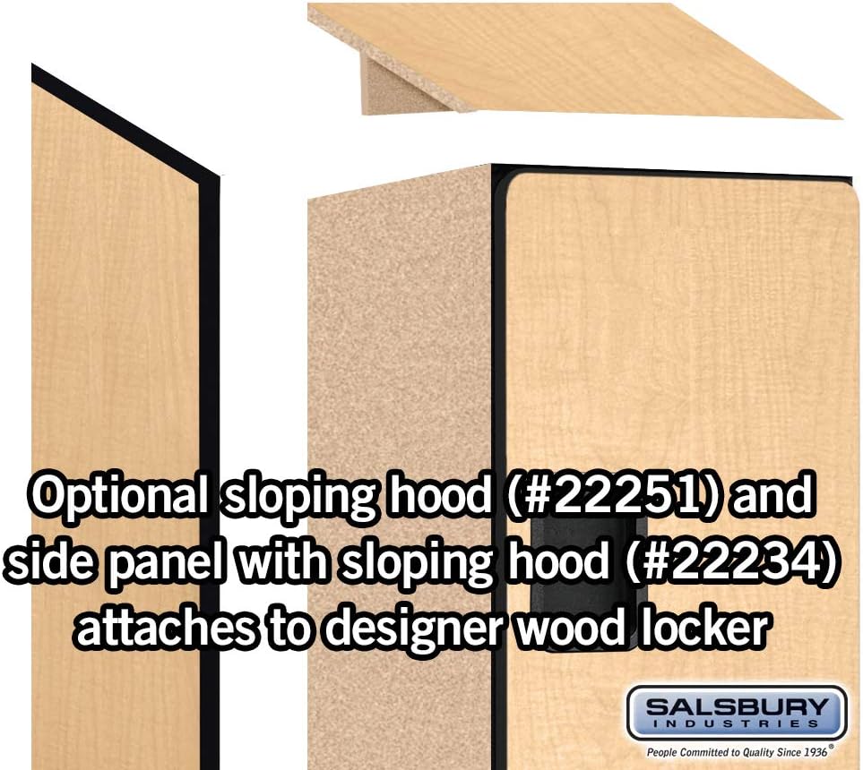Salsbury Industries 2-Tier S-Style Extra Wide Designer Wood Locker with One Wide Storage Unit, 6-Feet High by 18-Inch Deep, Mahogany