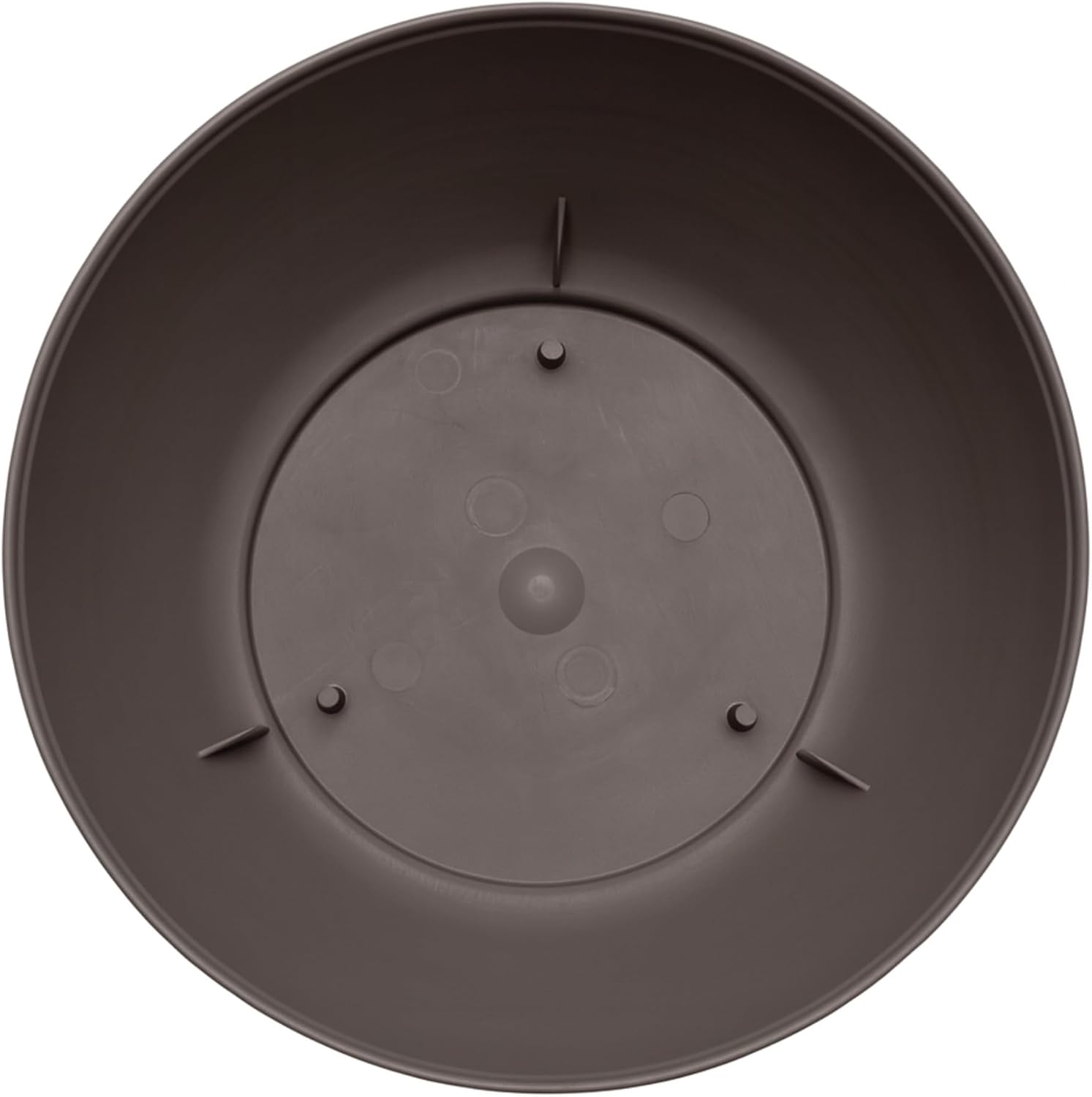 Bloem Willow 12" Plastic Plant Bowl, Deep Round Garden Pot, Peppercorn | Sealed plant bowl with knockout drainage, perfect for displaying herbs and succulents on indoor and outdoor surfaces.