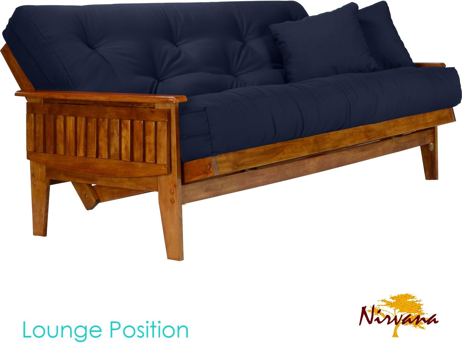 Eastridge Futon Set - Full Size, Frame, 8" Mattress, Twill Black Cover