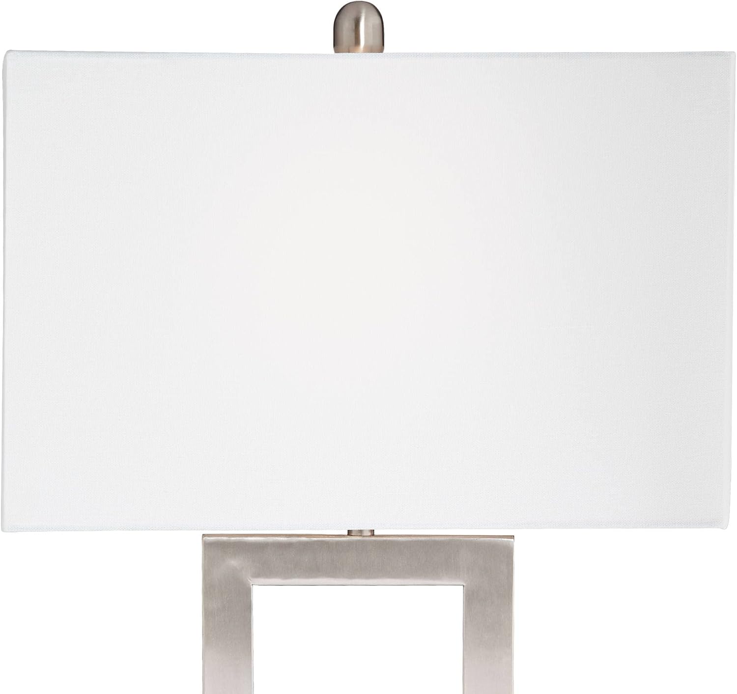 Todd 30" Large Table Lamp USB Brushed Nickel AC Power Outlet Modern | Hotel Charging Ports Living Room Bedroom House Bedside Nightstand Home Office Family Rectangle White Shade