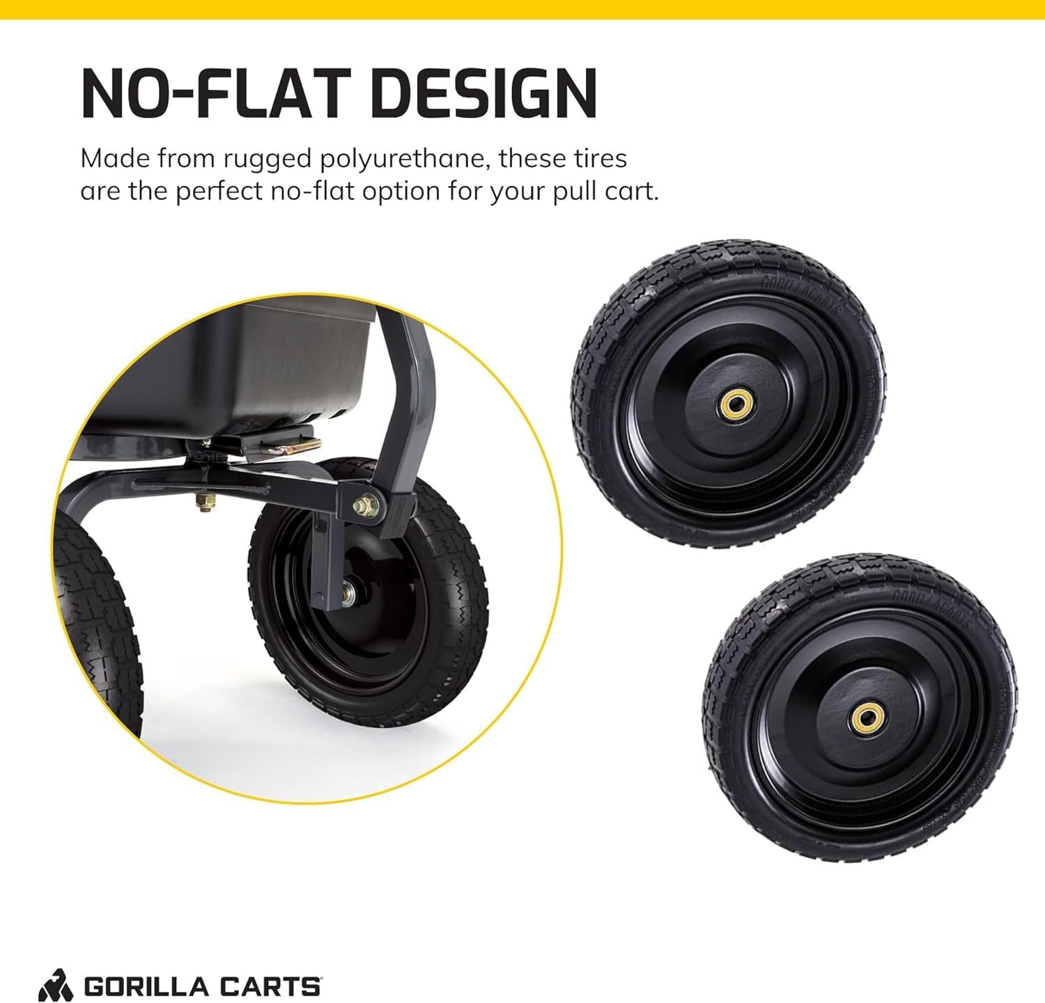 Gorilla Carts 10-Inch No-Flat Replacement Wheels, 4-Pack