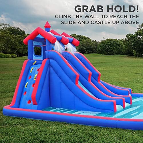 Sunny & Fun Mega Sport Inflatable Water Triple Slide Park for Kids Backyard