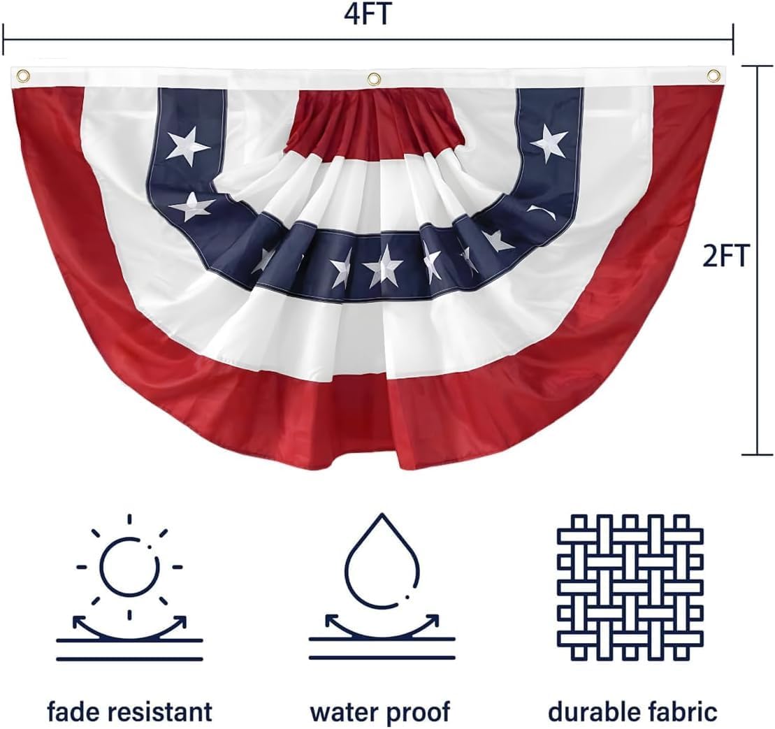 American Flag 4x6 FT, US Flags with Embroidered Stars, Sewn Stripes, Brass Grommets, Durable USA Flag for Outdoor