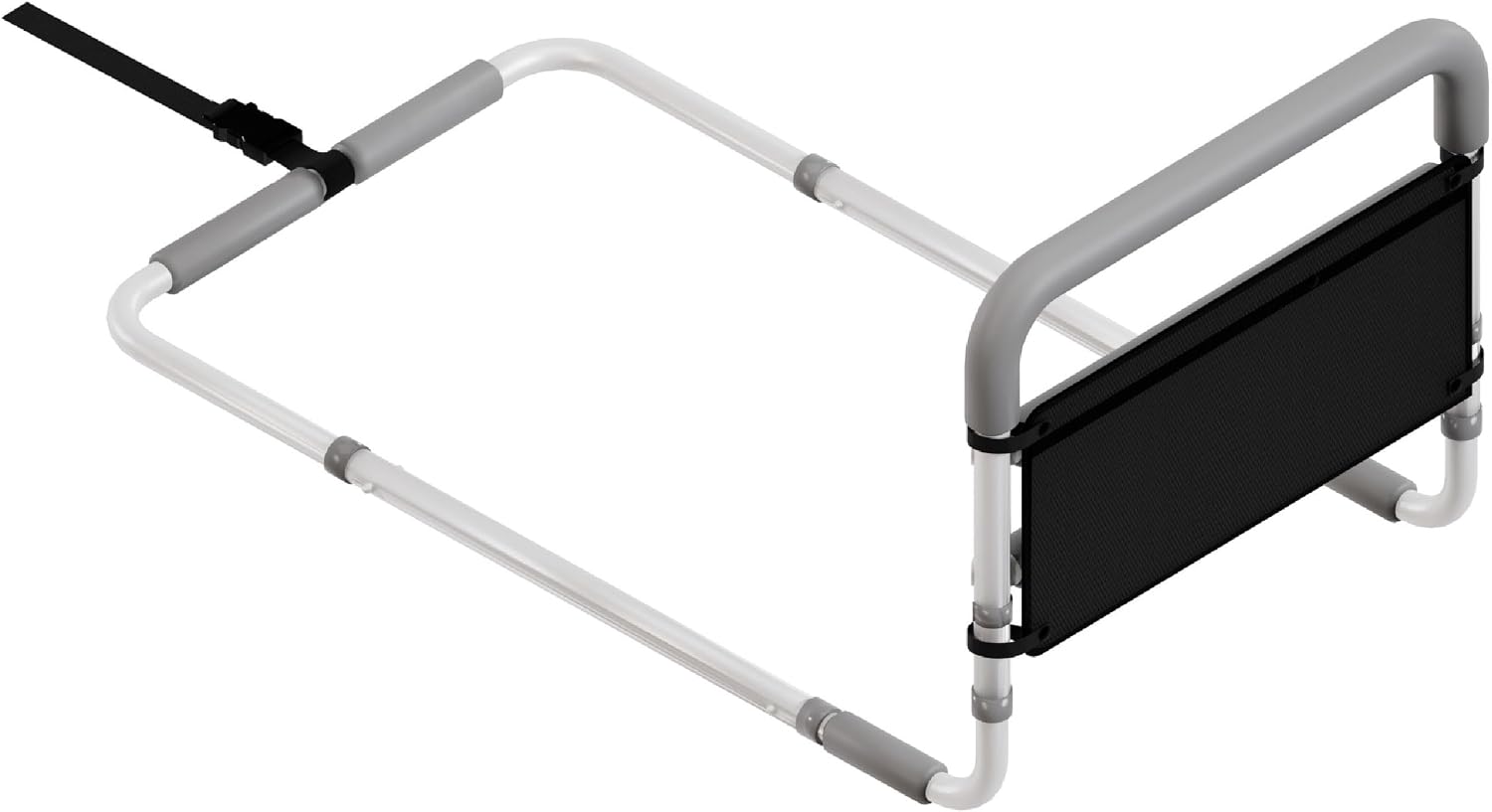 Healthcraft Assista-Rail Fixed Bed Rail with Organizer, ASTM Certified | Multiple padded grab bars plus bedside organizer, 300 lb capacity