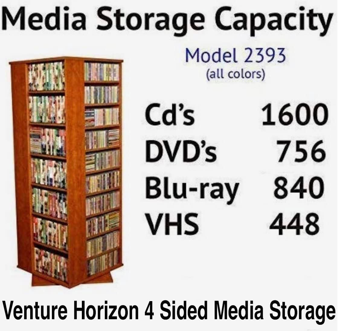 Venture Horizon Revolving Media Tower 1600 Grande-Walnut