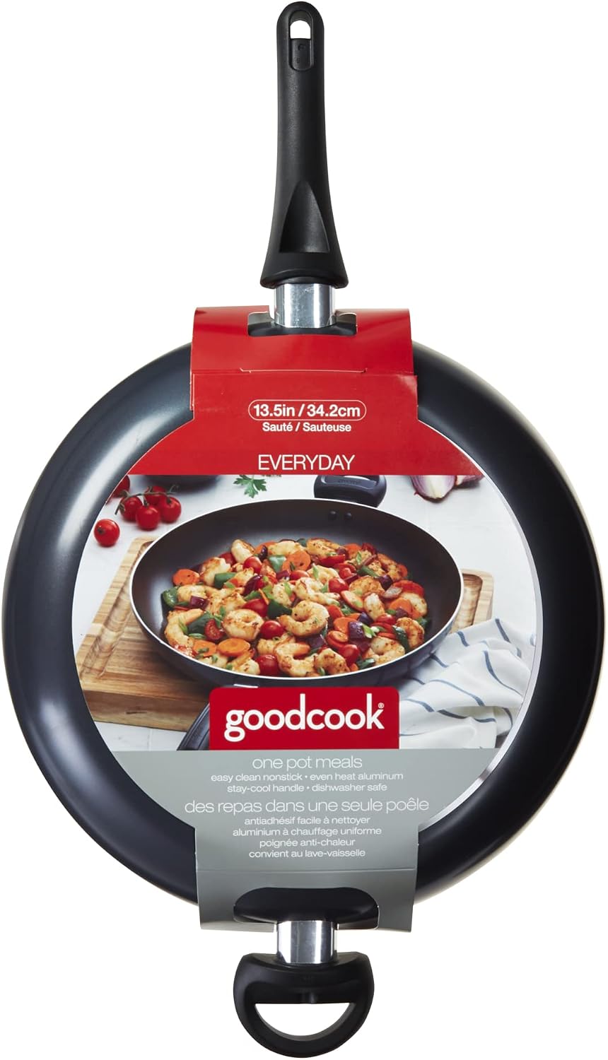 GoodCook Nonstick Sauté Pan, 10 Inch, Black