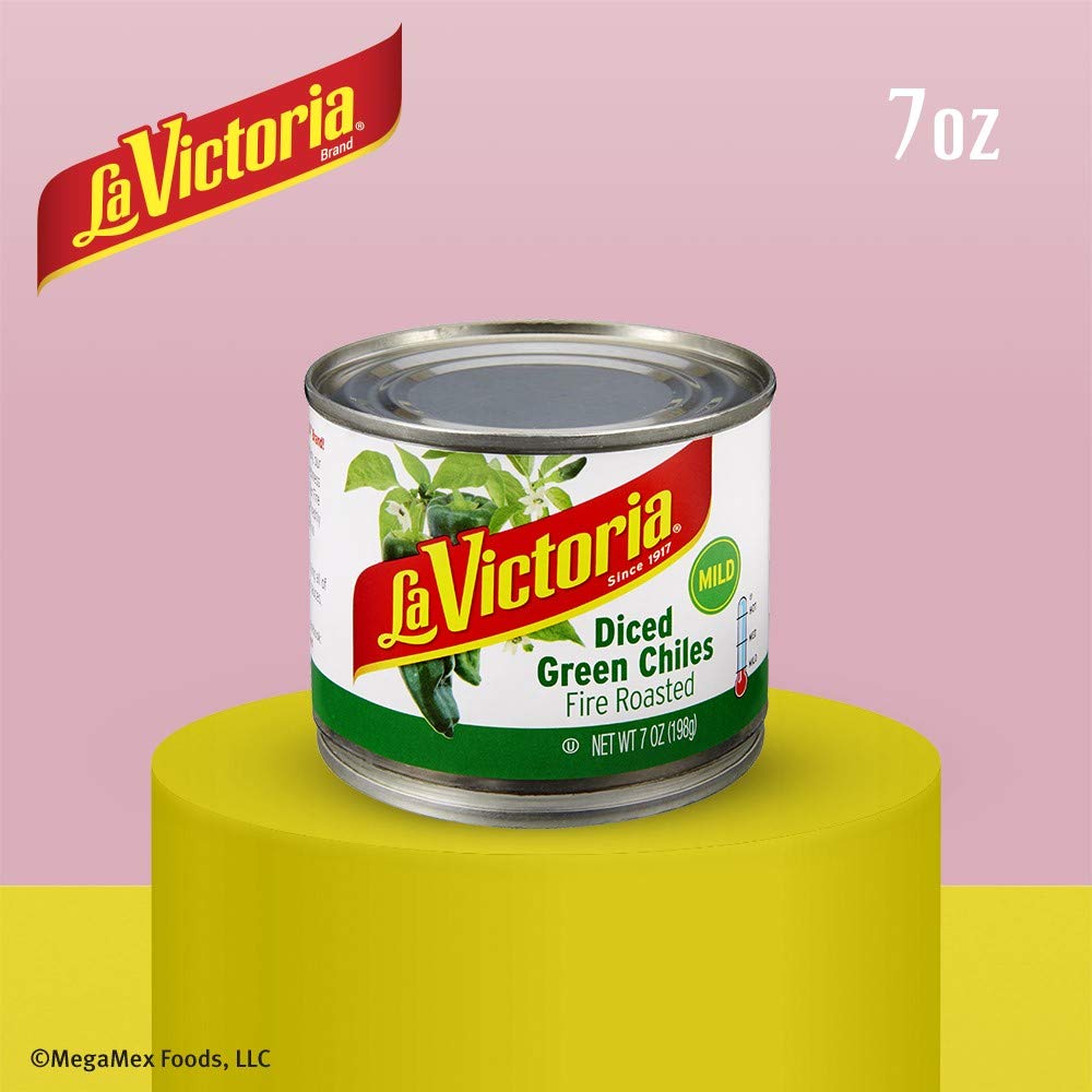 La Victoria Fire Roasted Diced Green Chiles Mild, 4 Ounce (Pack of 24)