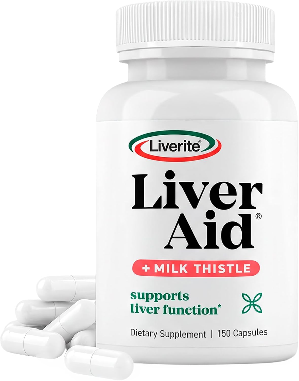 LIVERITE Liver Aid with Milk Thistle 60 Capsules, Liver Support Supplement with Amino Acids, Choline, Milk Thistle & Vitamin B12 – Supports Healthy Liver Function, Energy & Metabolism