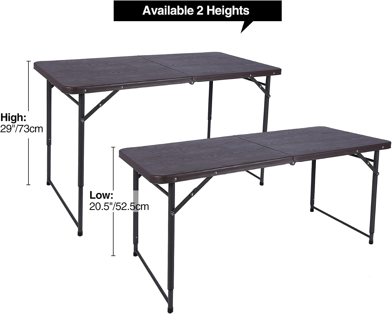 REDCAMP 34" Square Folding Card Table with Resin Top, Portable Fold in Half Small Card Tables with Collapsible Legs for Adults Indoor Outdoor Use